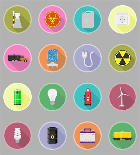 Power And Energy Flat Icons Flat Icons Vector Illustration 513433
