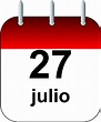 27 de julio - Calendario