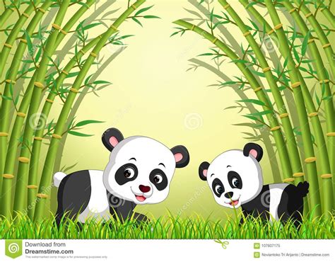 Panda Bamboo Vector Illustration 44020592