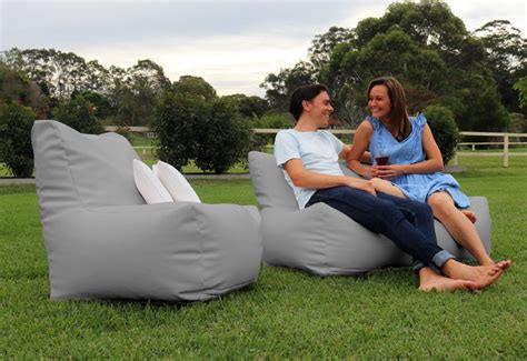 This outdoor bean bag lounge chair is the clever combination of a comfy bean bag and luxurious patio chair. Double Grand Lounger | Bliss Bean Bags Australia
