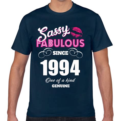 Tops T Shirt Men Sassy Fabulous Since 1994 Basic Vintage Geek Cotton