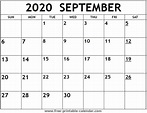 Print A Calendar September 2020 | Calendar Printables Free Templates