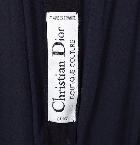 1970s Christian Dior Boutique Couture Label Black Silk Chiffon Dress At