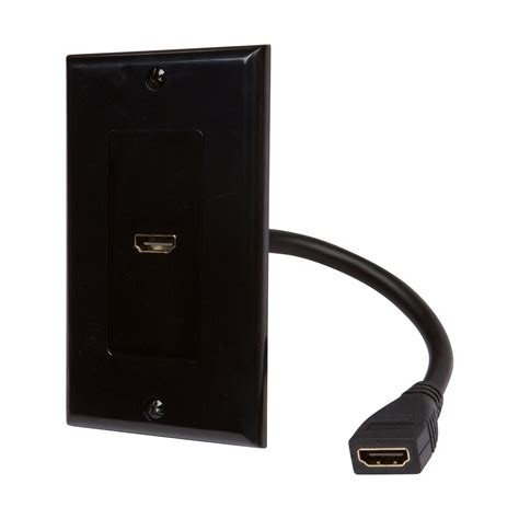 Hdmi Wall Plate With 6 Inch Pigtail Built In Flexible Hi Speed Hdmi