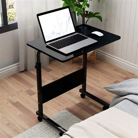 Rolling Laptop Table Computer Pc Desk Writing Table Tray Table Height