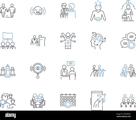 Corporate Business Outline Icons Collection Company Management