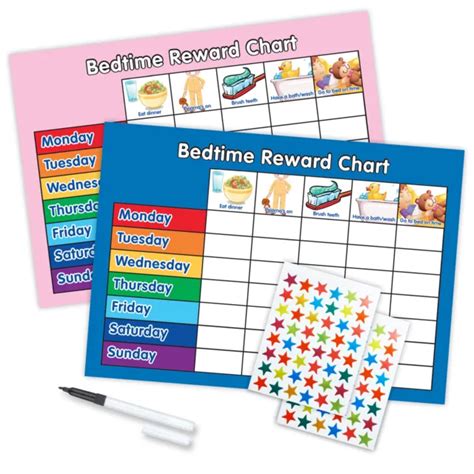 Bedtime Routine Reward Chart Pinkblue Magnetic Available Free Pen