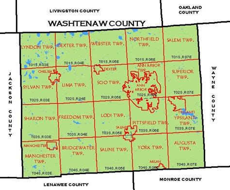 Washtenaw County Township Map Map Of West