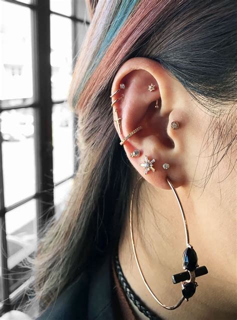 The Coolest Cartilage Piercings On Insta Earings Piercings Unique