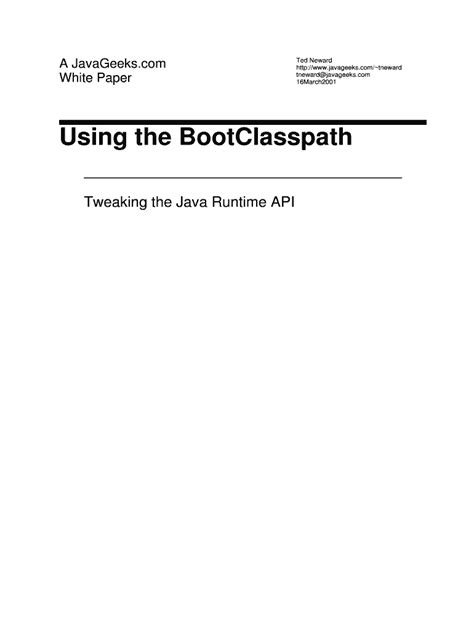 Using The Bootclasspath Ted Neward Fill Out And Sign Online Dochub