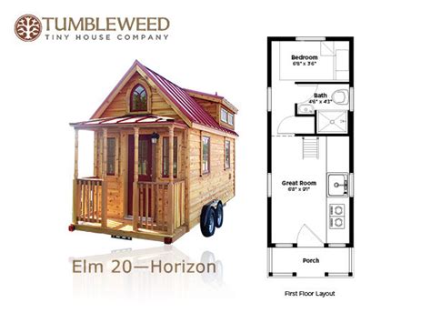 The tiny house movement isn't necessarily about sacrifice. 117 Sq. Ft. NO Loft Tiny Home: Tumbleweed Elm 20 Horizon ...