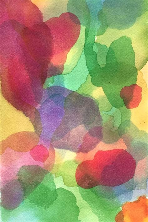 Colorful Abstract Original Signed Watercolor Abstract Watercolor
