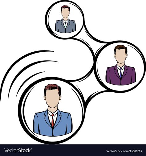 Network Connections Between People Icon Cartoon Vector Image