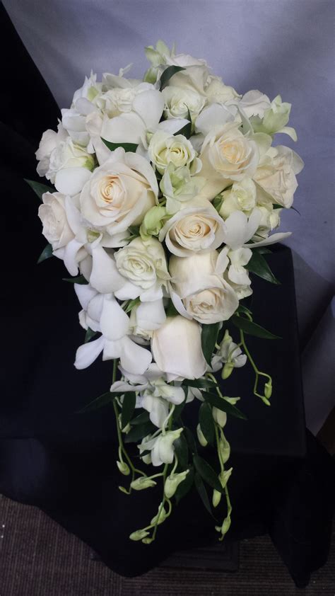 Beautiful Orchid And Rose Cascading Bouquet Orchid Bridal Bouquets Orchid Bouquet Rose