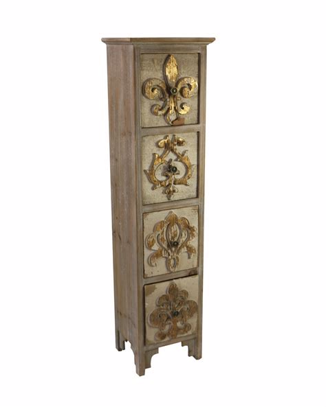 Wooden Cabinet With Fleur De Lis Design Cabinets And Chests Living