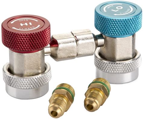 Adjustable Ac R134a Quick Coupler Connector Adapter Fittings High Low
