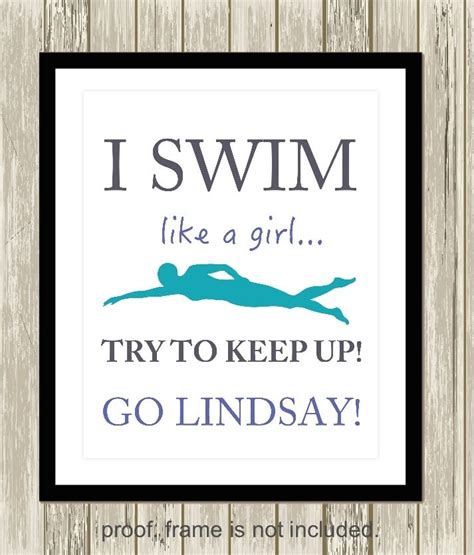 Swimming Inspirational Quotes Girls Motivational Wall Art Etsy