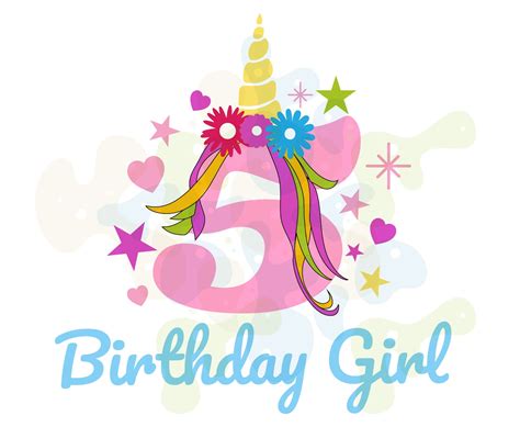 5th Birthday Svg Unicorn Birthday Svg Unicorn Party Svg My Etsy