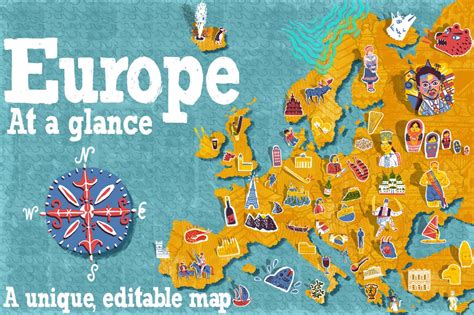 Illustrated Map Of Europe ~ Illustrations ~ Creative Market