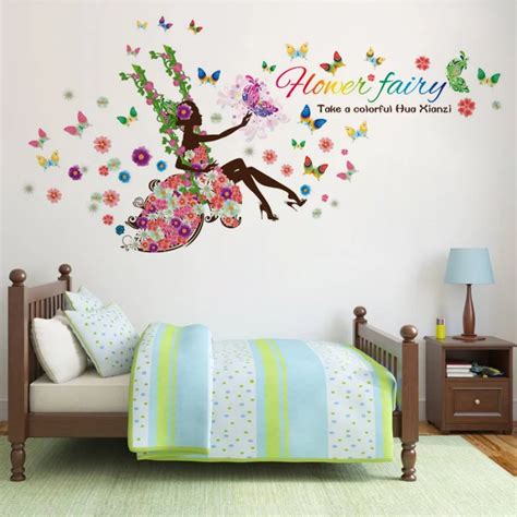 Colorful Butterfly Fairy Tale Flower Girl Princess Kids Room Decor Baby