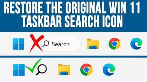 How To Restore The Original Windows 11 Taskbar Search Icon Youtube