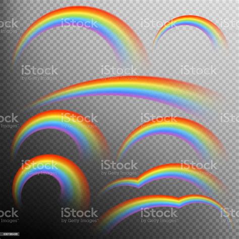 Rainbows In Different Shape Realistic Set Eps 10 Stock Illustration