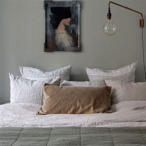 Make your bed and accent wall soft, like this large rectangular bedroom feature. Sage green in bedrooms are my new thing, paring with brass accents or pops of mustard