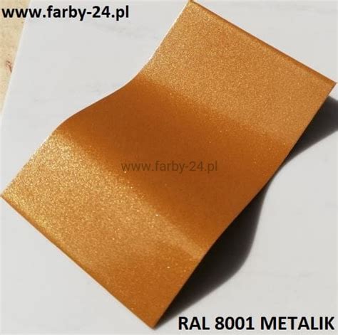 RAL 8001 Farba Proszkowa Poliestrowa Kolor Brązowo Złoty Metalik Połysk