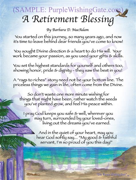 A Retirement Blessing Framed And Personalized Ts