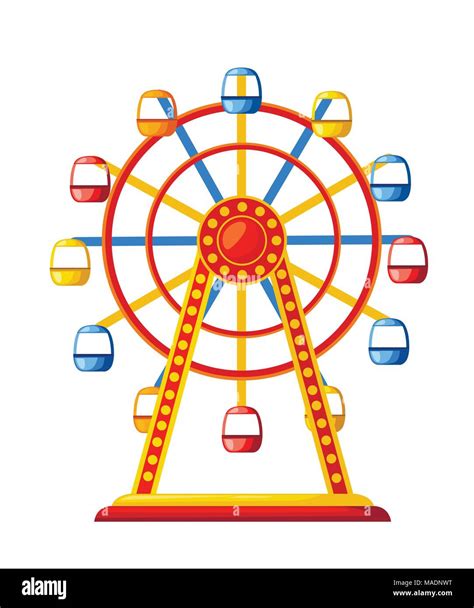 Silhouette Colorful Ferris Wheel Amusement Park Concept Vector