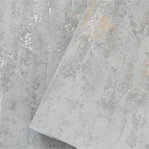 Industrial Stone Concrete Wallpaper Grey Grandeco Polished Metallic