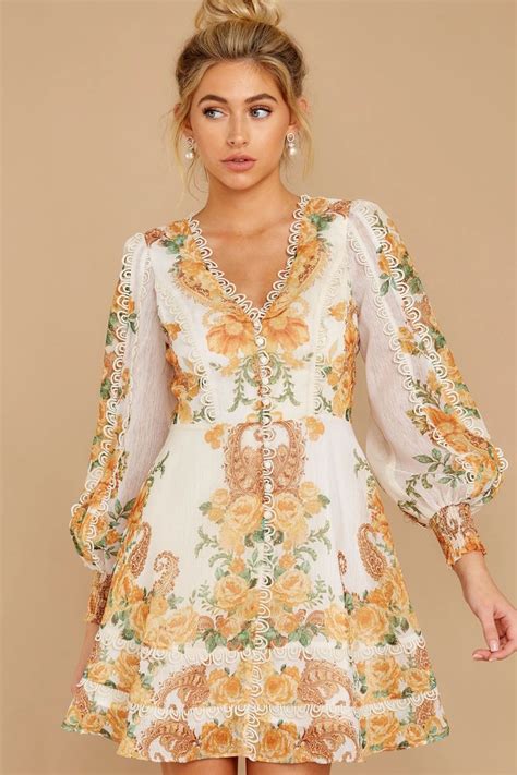 Maybe you would like to learn more about one of these? 70s Dresses - Retro Floral Mini Dress | Yellow floral ...