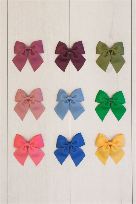 3 Trendy Hair Bows Fall Colors Sparkle In Pink