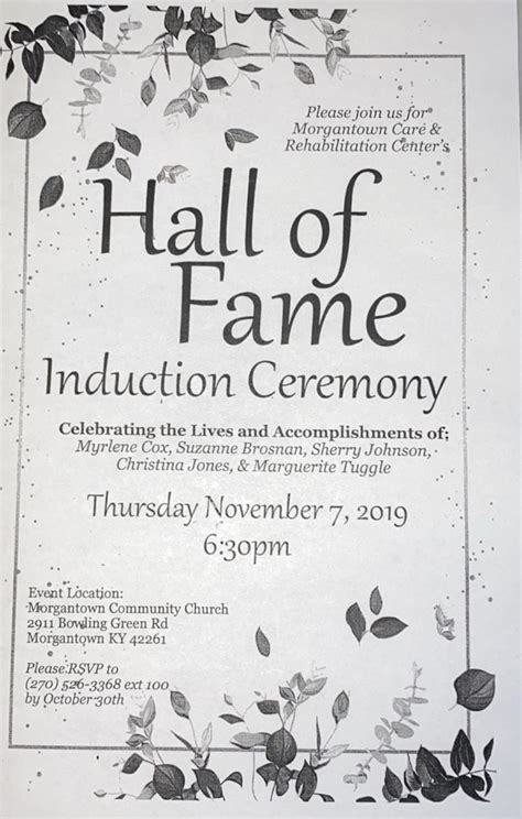 Hall Of Fame Induction Ceremony Beech Tree News Network