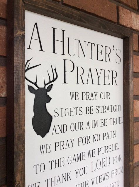 Wood Engraved Deer Hunter Prayer Sign Rustic Frame Hunters Prayer