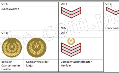 Pakistan Army Ranks And Badges Salary Pay Scale Infor