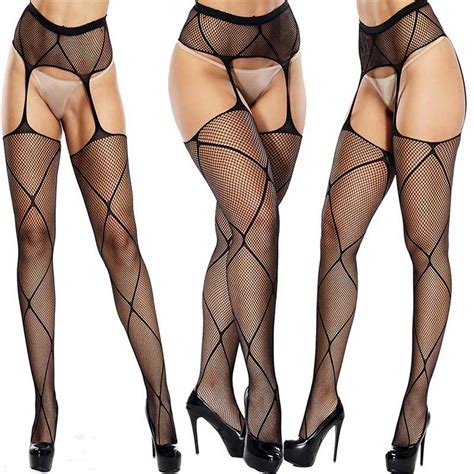 Buy Women Sexy Striped Fishnet Socks Non Slip Garter Erotic Lingerie