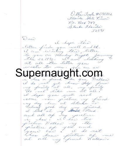 Ottis Toole 4 Page Letter And Envelope Set Both Signed Supernaught