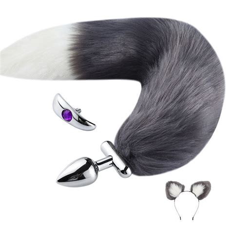 role play fox tail anal plugs bdsm fetish with headwear butt plugs tai