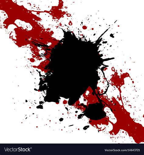 Ink Black And Red Paint Splatter Background Vector Image