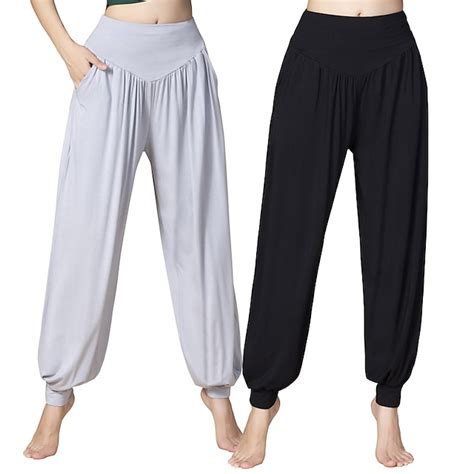 pantalon de yoga femme pantalon de yoga fluide poches latérales sarouel séchage rapide