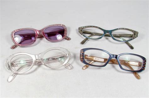 Lot Of 4 Pairs Of Francis Klein Jeweled Eye Glasses