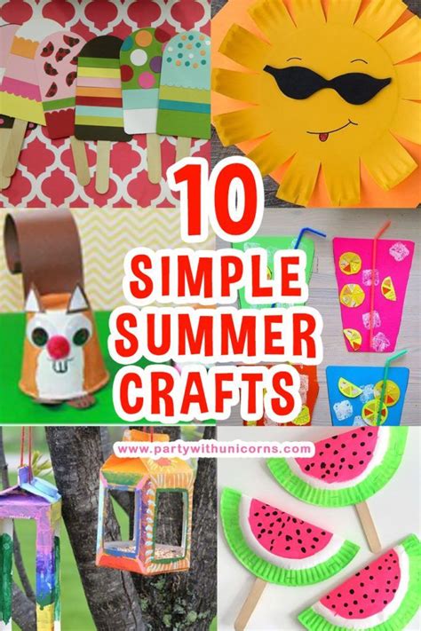 10 Simple Summer Craft Ideas For Kids Summer Crafts Business For
