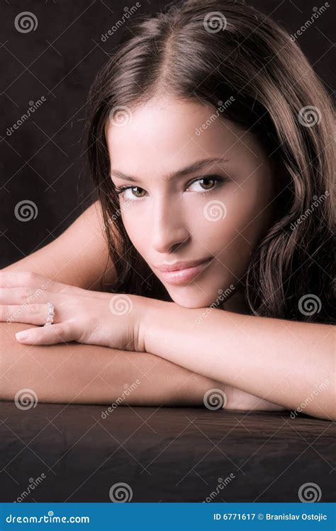 Portrait Stock Image Image Of Brunette Eyes Woman Female