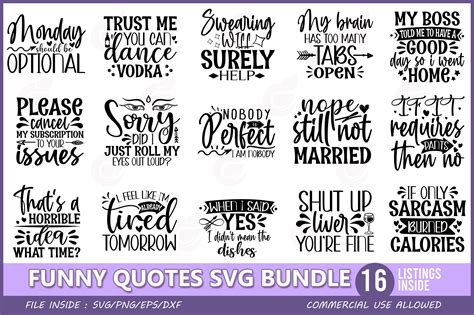 Funny Quotes Svg Bundle Illustrations ~ Creative Market
