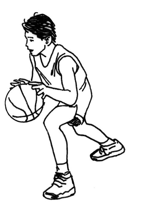 Dribbling In Basketball Sketch Clip Art Library