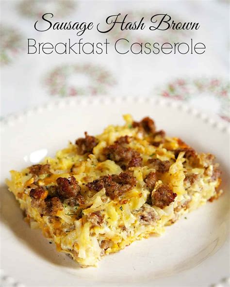Everyone loves cheesy hash brown breakfast casserole! Sausage Hash Brown Breakfast Casserole - Plain Chicken