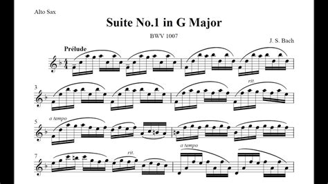 Cello Suite No1 Prelude For Alto Saxophone Jsbach Bwv1007 Youtube
