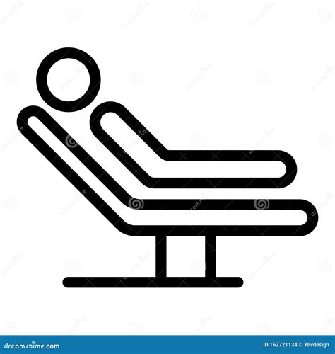 Pictogram Voor Ziekenhuisbedden Contourstijl Vector Illustratie