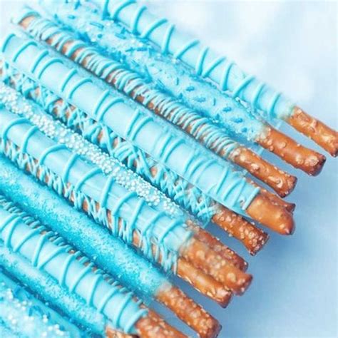 Blue Chocolate Covered Pretzel Rods Favors Perfect For Etsy